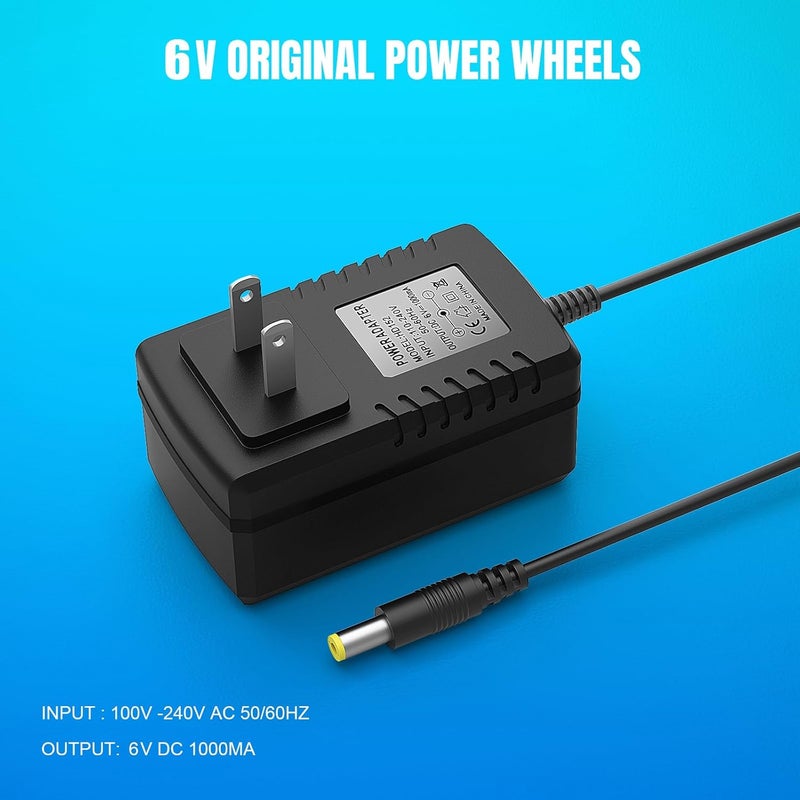 LAZORA 6V Battery Charger for Kids Ride On Car Toys 6V Charger for Best Choice Products Wrangler SUV Kid Trax Dynacraft Toddler Quad Kidzone Bumper 6 Volt Kid Car Electric Toys Ride On Charger - Image 5